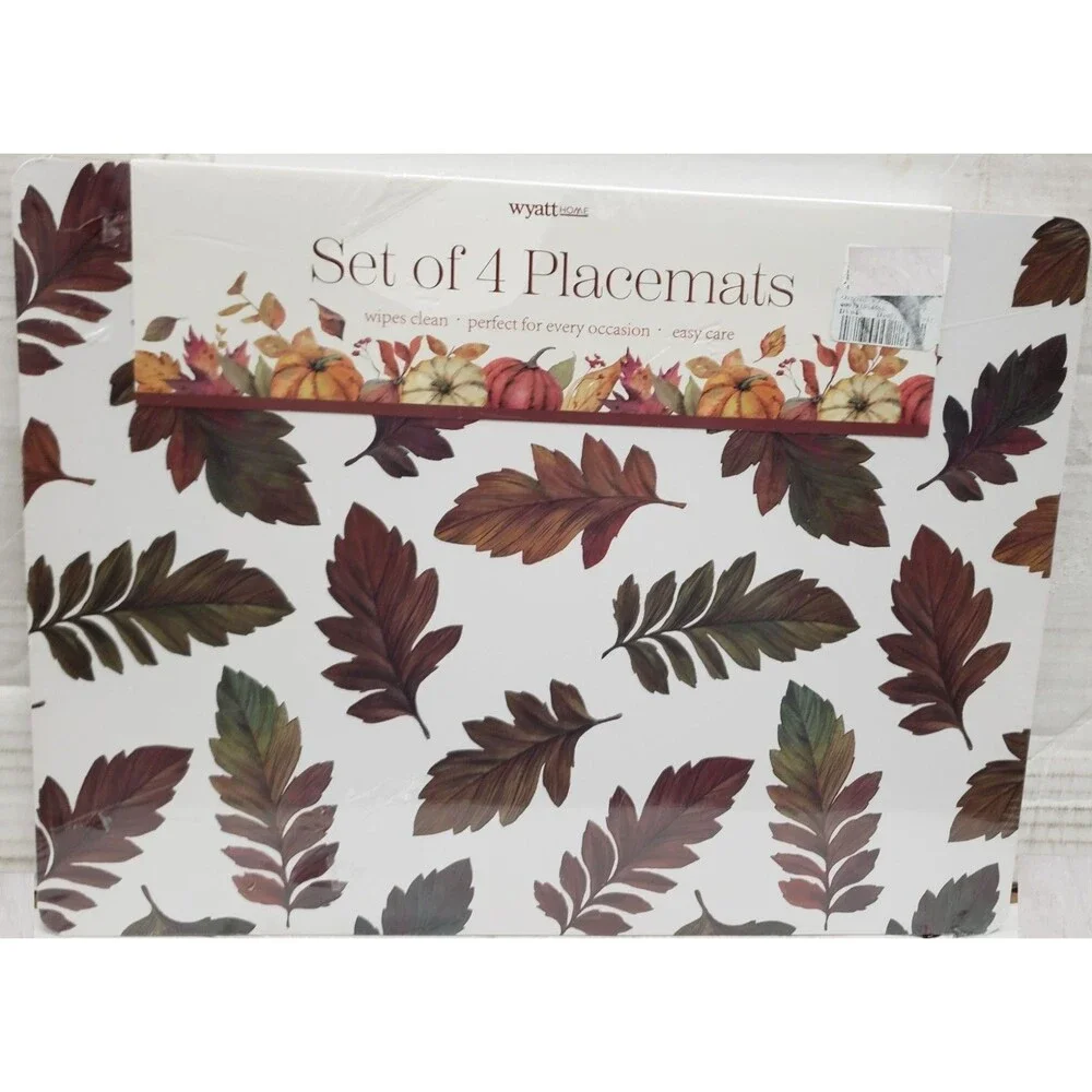 Set of 4 Printed Hard Placemats with Cork Back (12